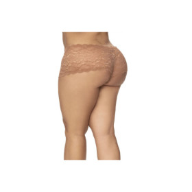 Shorty grande taille en dentelle couleur taupe 